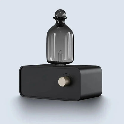 Glass Essential Oil Nebulizer Diffuser with Wood Grain Base - The Gift Company