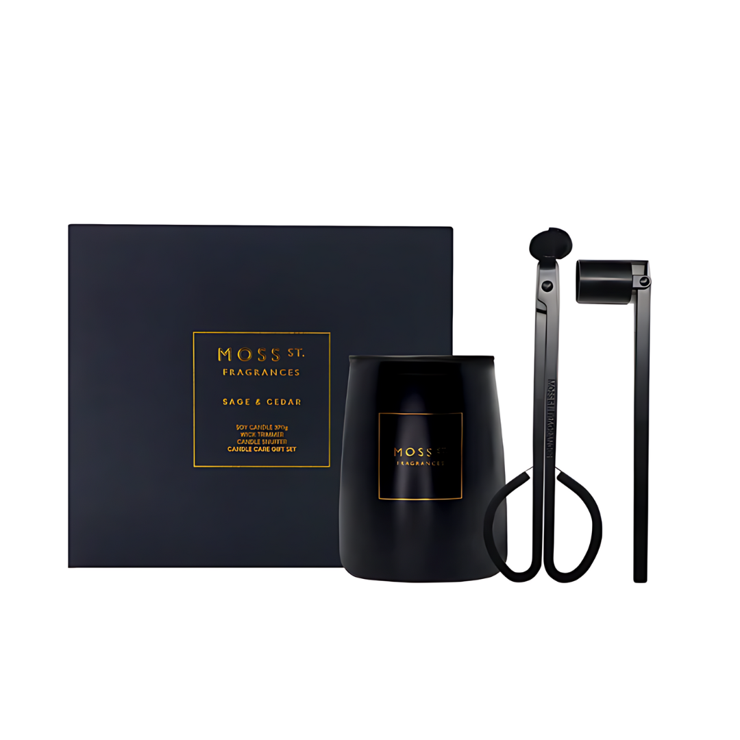 MOSS ST Sage & Cedar Candle Care Gift Set