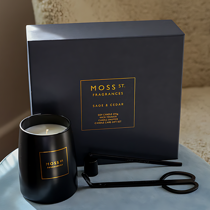 MOSS ST Sage & Cedar Candle Care Gift Set