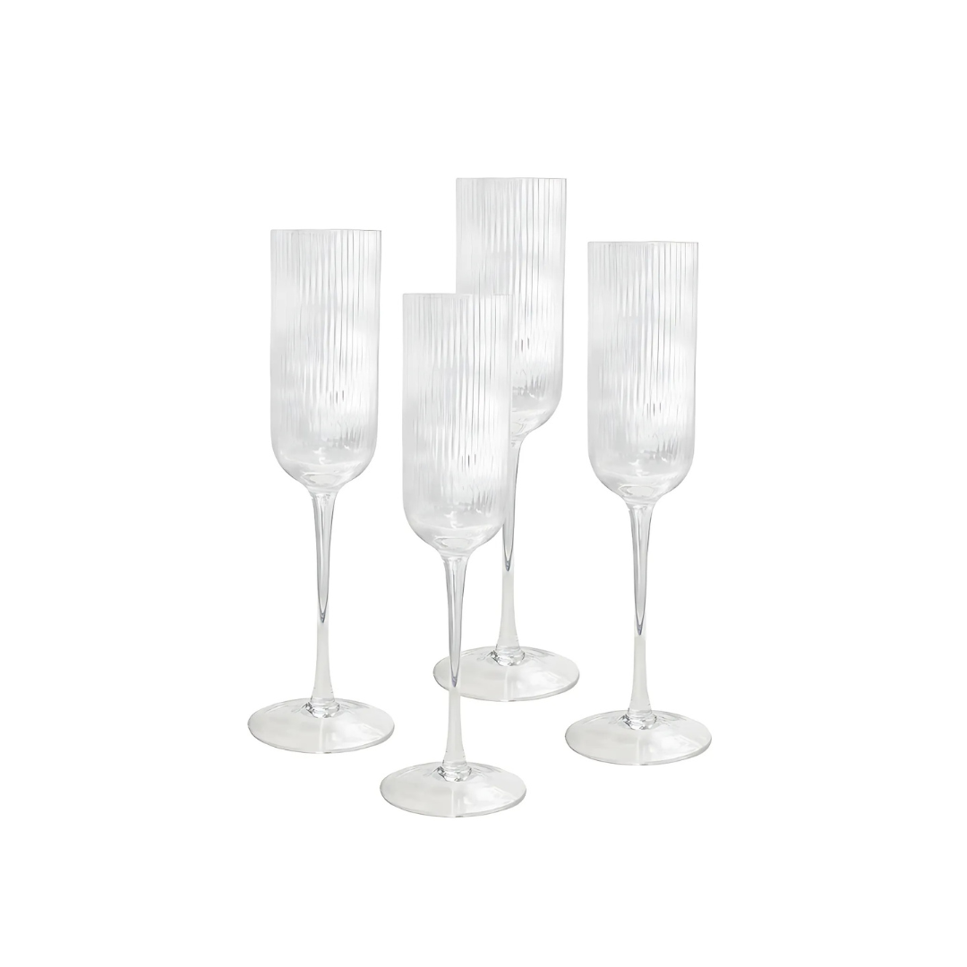 Sage & Cooper - Atticus Ribbed Champagne Glass Set of 4