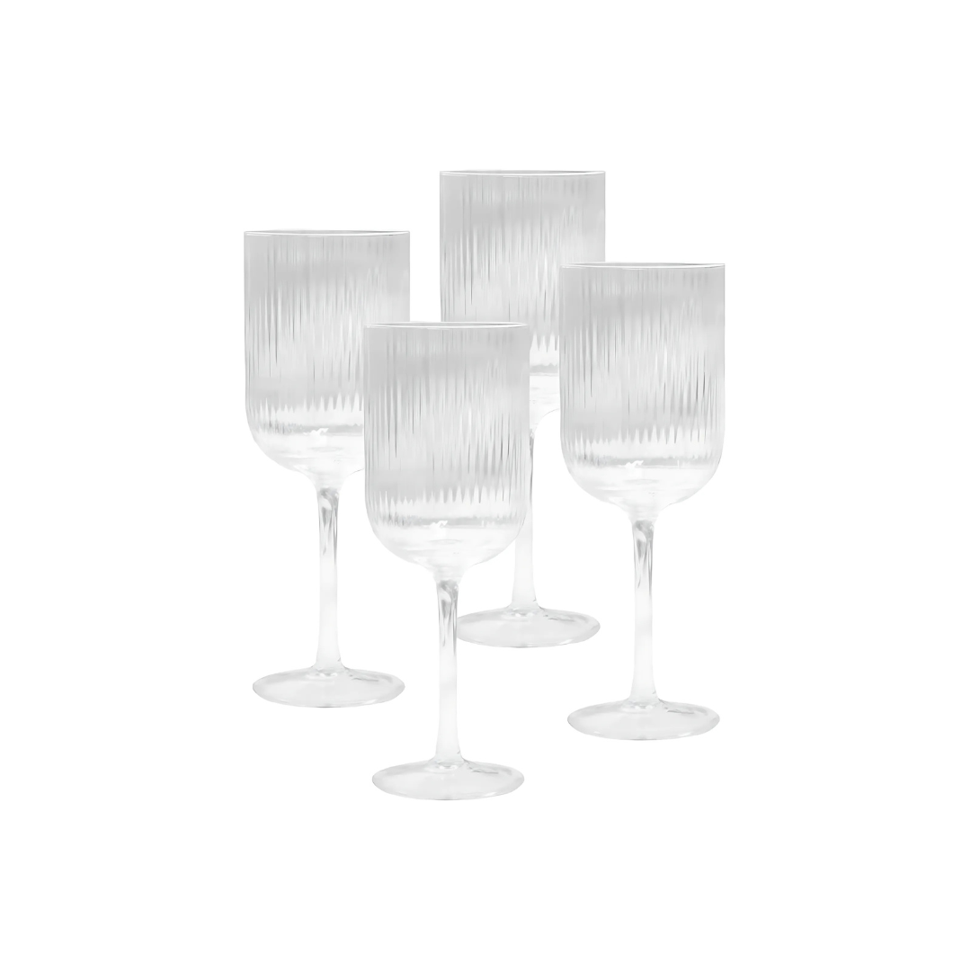 Sage & Cooper - Ivy Ribbed Wine Glasses Set of 4