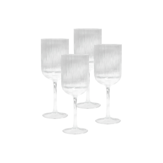 Sage & Cooper - Ivy Ribbed Wine Glasses Set of 4