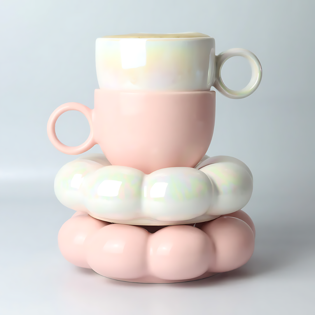 Sage & Cooper Lottie Mug & Saucer Set - Pink