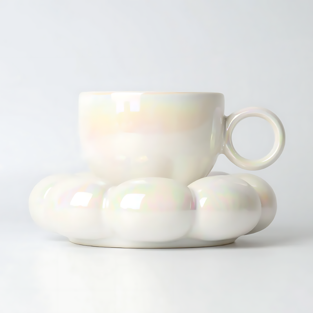 Sage & Cooper Lottie Mug & Saucer Set - White