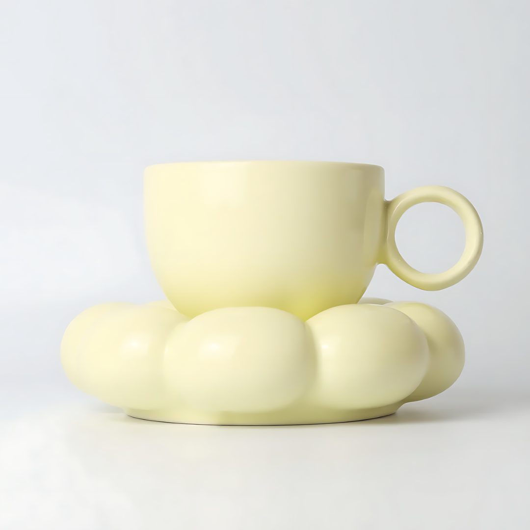 Sage & Cooper Lottie Mug & Saucer Set - Yellow