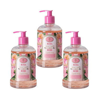 Saponificio Artigianale Fiorentino Rose Hand Wash Set of 3 x 500ml
