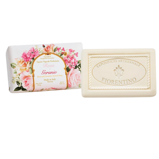 Saponificio Artigianale Fiorentino Rose and Geranium Bar Soap 6 x 250g