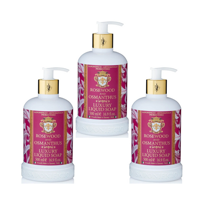 Saponificio Artigianale Fiorentino Rosewood & Osmanthus Hand Wash Bundle Set 3 x 500ml