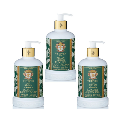 Saponificio Artigianale Fiorentino Vetiver & Argan Hand Wash Bundle Set 3 x 500ml