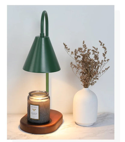 Electric Candle Warmer Lamp with Dimmer & Wooden Base