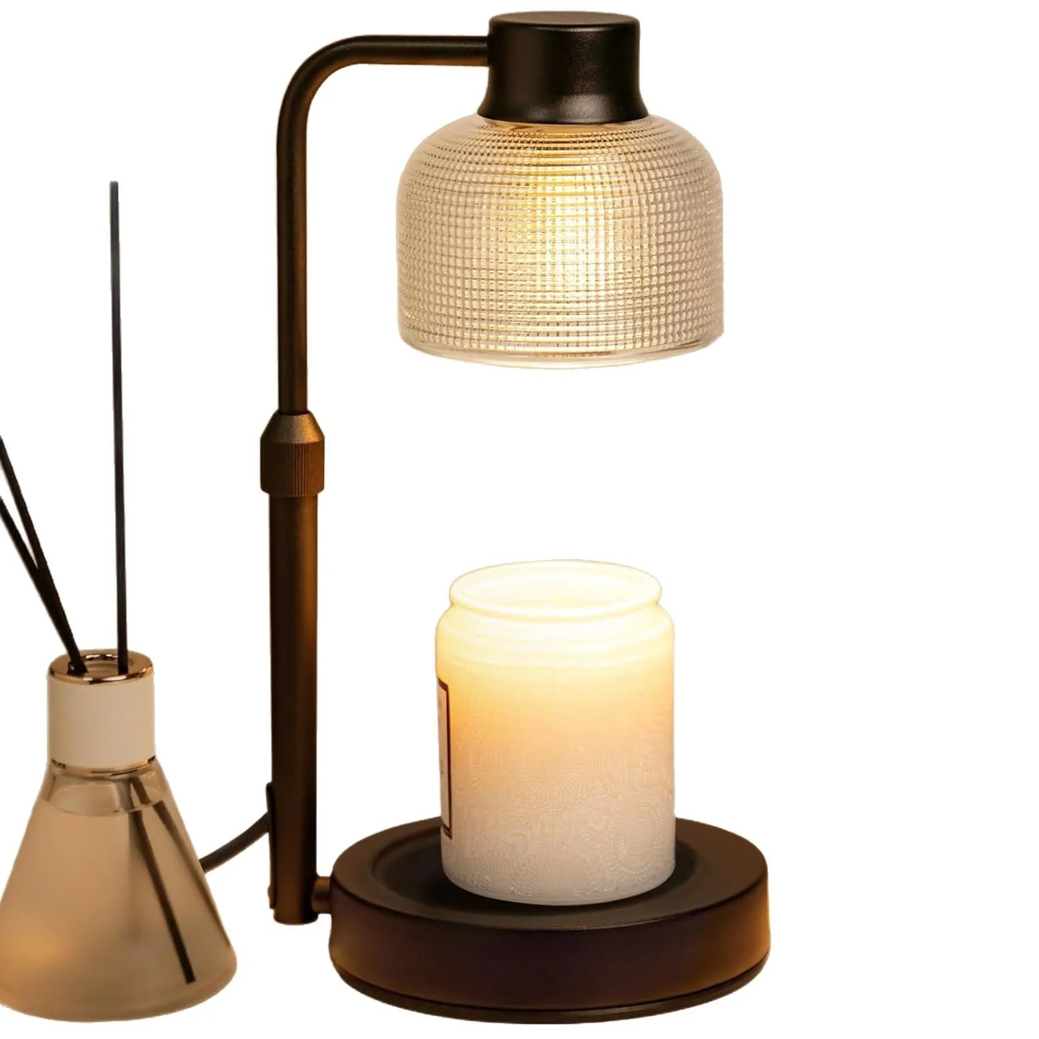 Black Adjustable-Height Candle Warmer Lamp with Timer – view 7