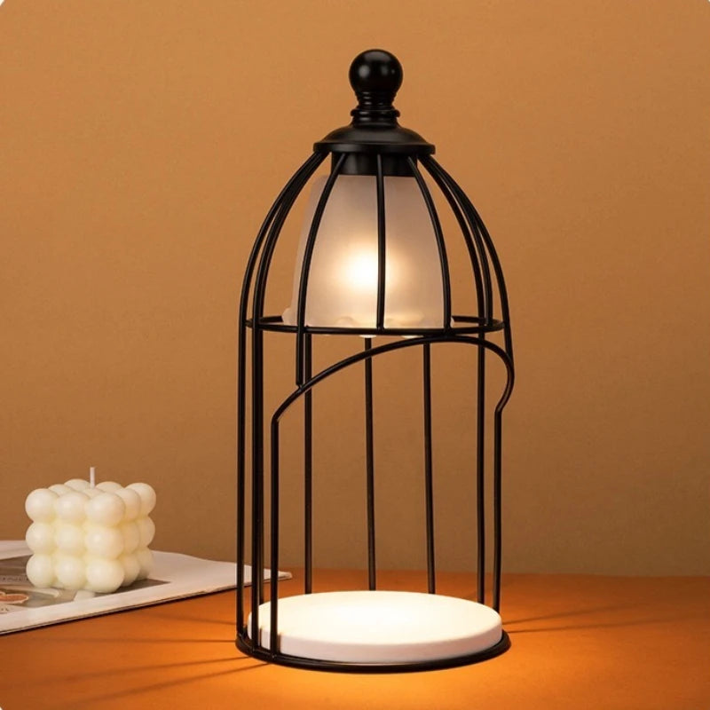 Retro Birdcage Candle Warmer Lamp with Dimmer & Timer