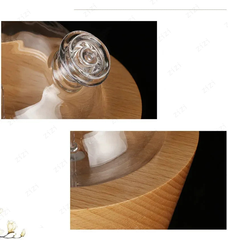 Wooden Glass Waterless Aromatherapy Essential Oil Diffuser