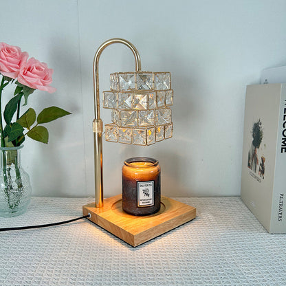 Crystal Glass Candle Warmer Lamp with Timer & Night Light
