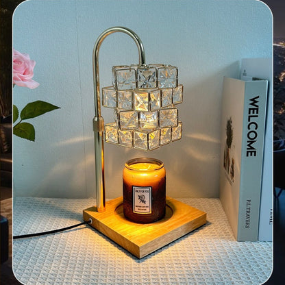 Crystal Glass Candle Warmer Lamp with Timer & Night Light