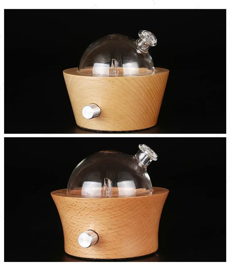 Wooden Glass Waterless Aromatherapy Essential Oil Diffuser