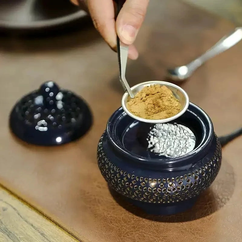 Electric Ceramic Incense Burner with Warm Ambient Light