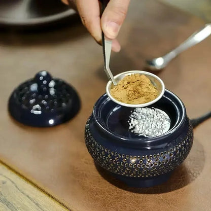 Electric Ceramic Incense Burner with Warm Ambient Light