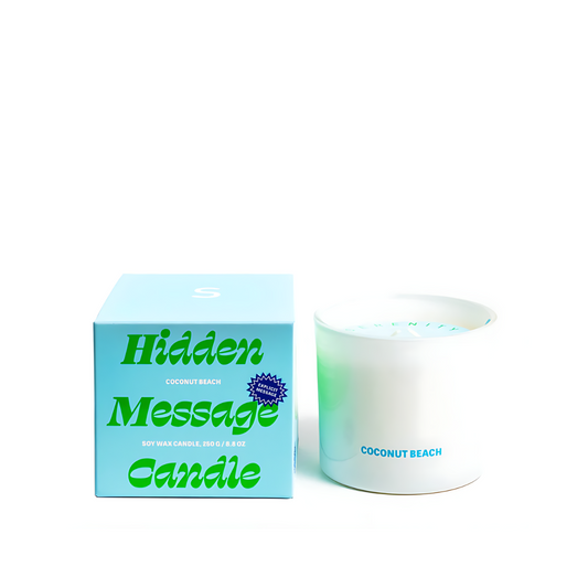 Serenity Coconut Beach Hidden Message Candle 250g