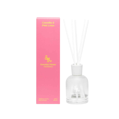Serenity Home Camillia & Pink Lotus Reed Diffuser 200mL - The Gift Company