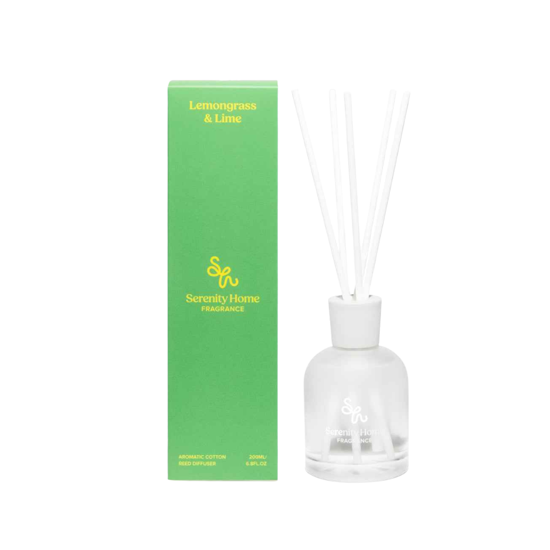 Serenity Home Lemongrass & Lime Reed Diffuser 200mL - The Gift Company