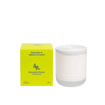 Serenity Home Pistachio & Salted Caramel Scented Candle 300g - The Gift Company