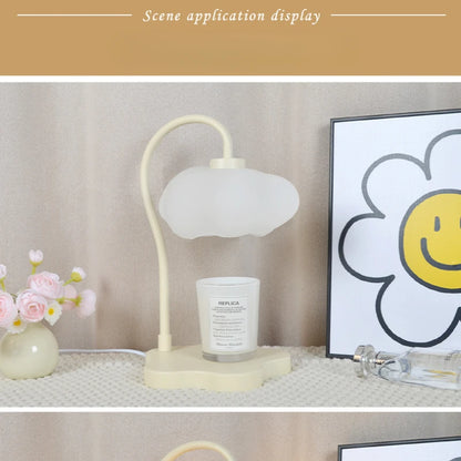 Cloud-Shaped Candle Warmer Lamp with Timer & Dimmable Light