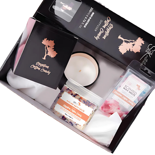 Silk Oil of Morocco - Luxe Day Spa Collection Hamper Egyptian Cotton Candy