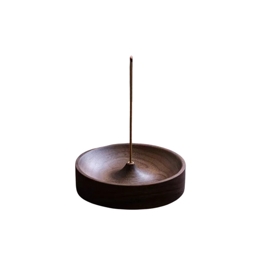 Solid Wood Incense Burner Round Multi-Hole Tray