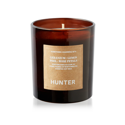 Hunter Something Charming Soy Candle Geranium, Lemon Peel, Rose Petals