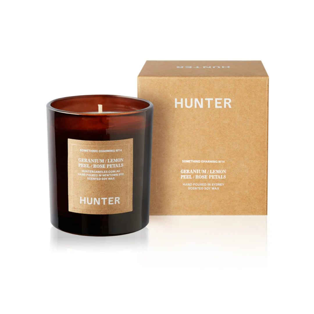 Hunter Something Charming Soy Candle Geranium, Lemon Peel, Rose Petals