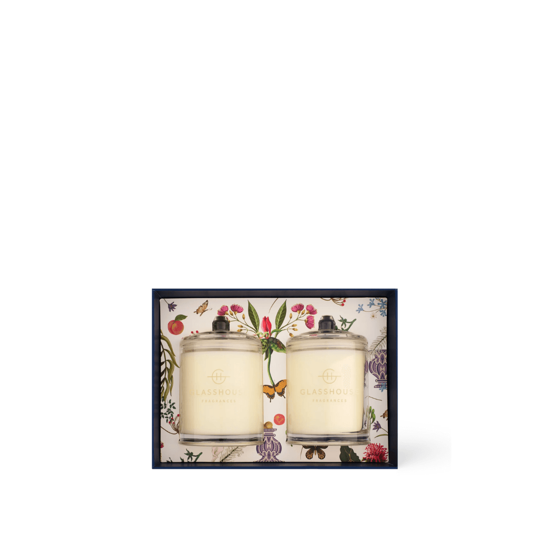 Glasshouse Fragrances Soy Candle Duo Country Couture & Forever Florence 200g x2