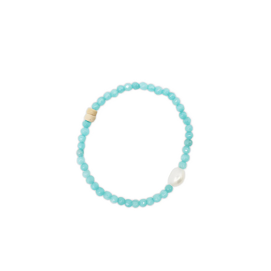 Zjoosh Stone and Pearl Bracelet Aqua