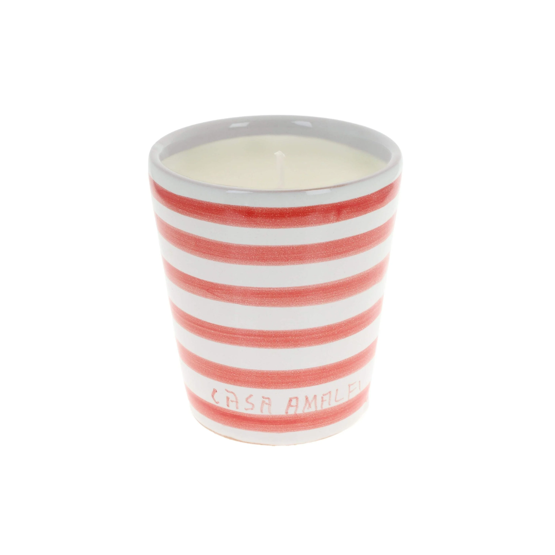 Casa Amalfi Sunday in Napoli Hand-Painted Vase Candle Tomato Leaf & Magnolia 200g