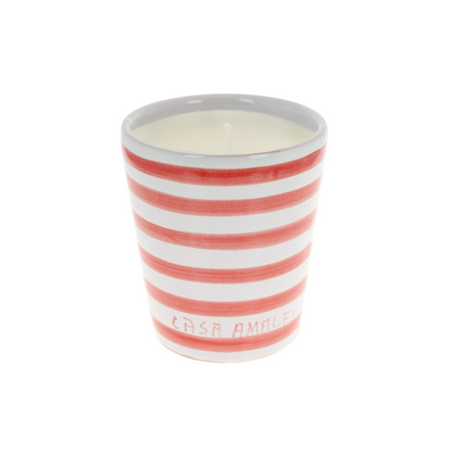 Casa Amalfi Sunday in Napoli Hand-Painted Vase Candle Tomato Leaf & Magnolia 200g