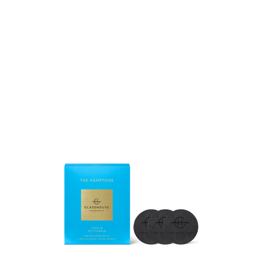 Glasshouse Fragrances The Hamptons Teak & Petitgrain Car Diffuser Refills