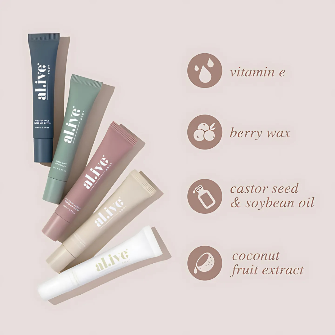 al.ive body Tinted Lip Butter - Nude Coconut 15mL