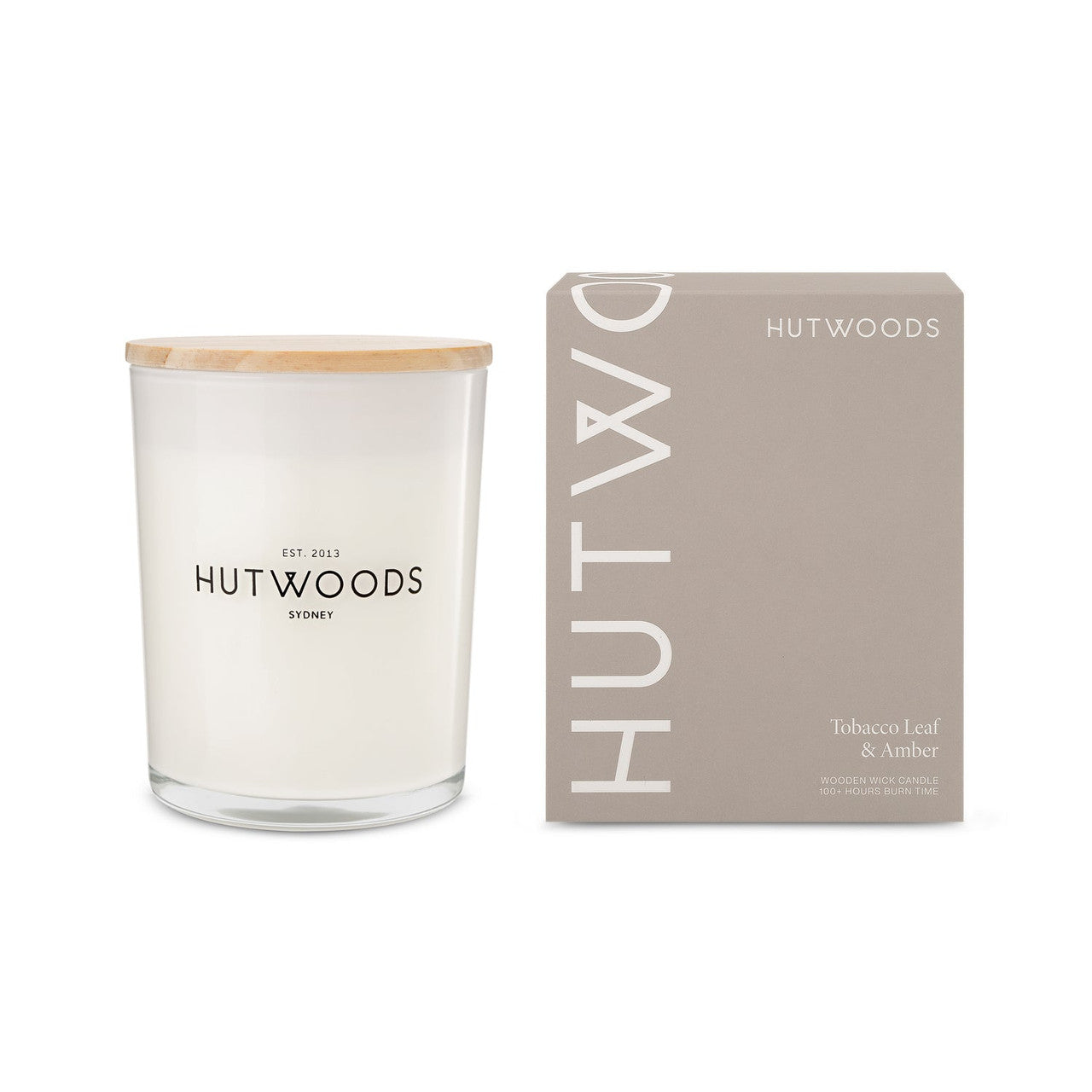 Hutwoods Tobacco Leaf & Amber Candle Large 100+ Hours Burn Time - The Gift Company