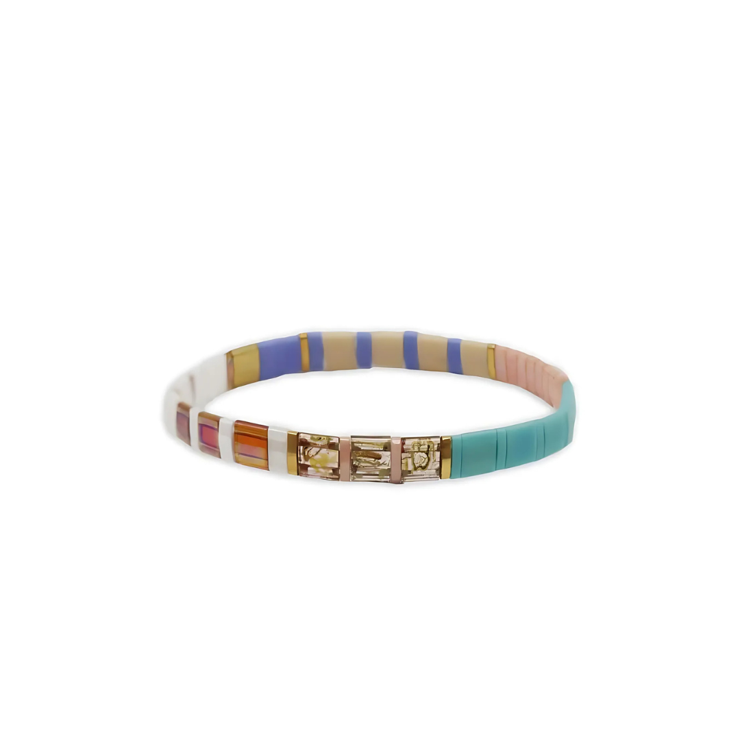 Zjoosh Tila Bracelet Nude and Turquoise