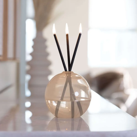 Everlasting Candle Co Neva Signature Set - Pampas Vase & Black Candle Sticks