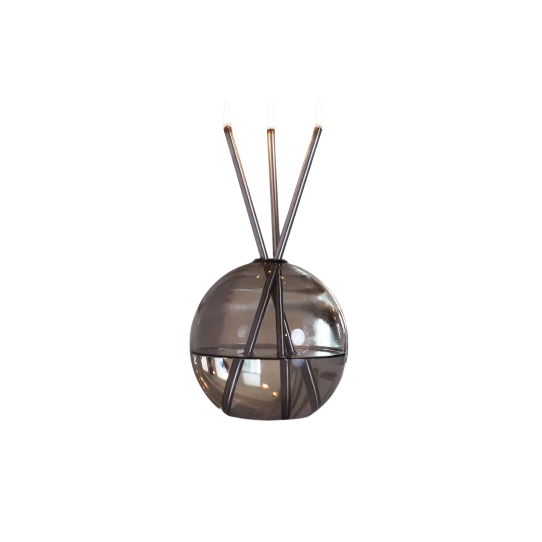 Everlasting Candle Co Neva Signature Set - Storm Vase & Silver Candle Sticks