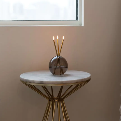 Everlasting Candle Co Neva Signature Set - Storm Vase & Gold Candle Sticks