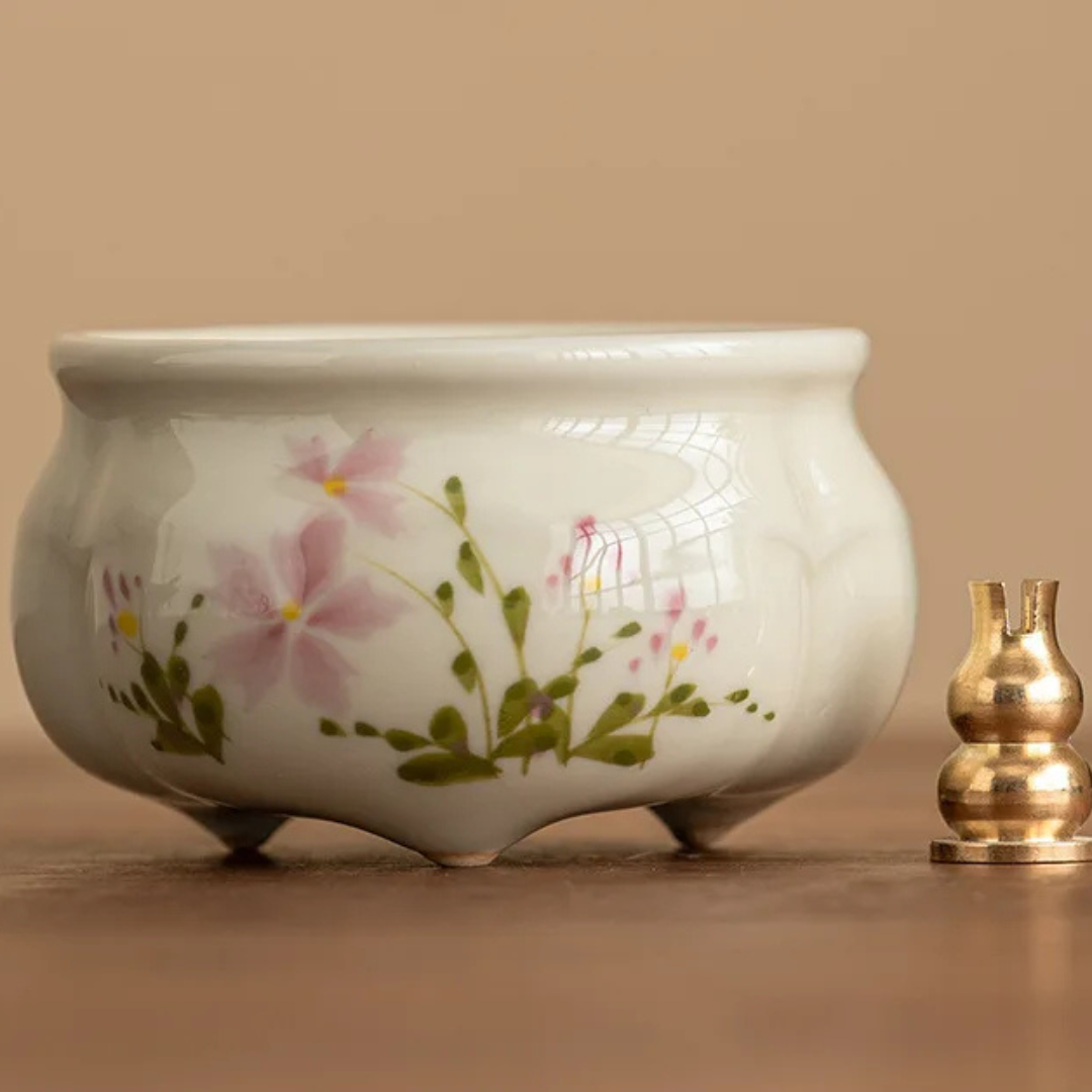 Emerald Green Asparagus Fern Incense Burner