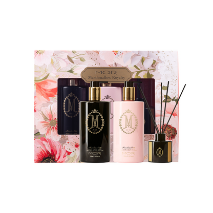 MOR Marshmallow Royalty Gift Set (Hand & Body Wash & Milk, Reed Diffuser)