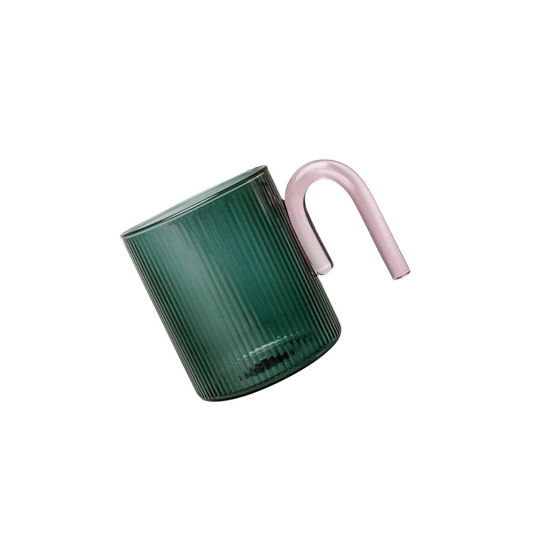 Sage & Cooper - Archer Ribbed Glass Cup Bottle Green