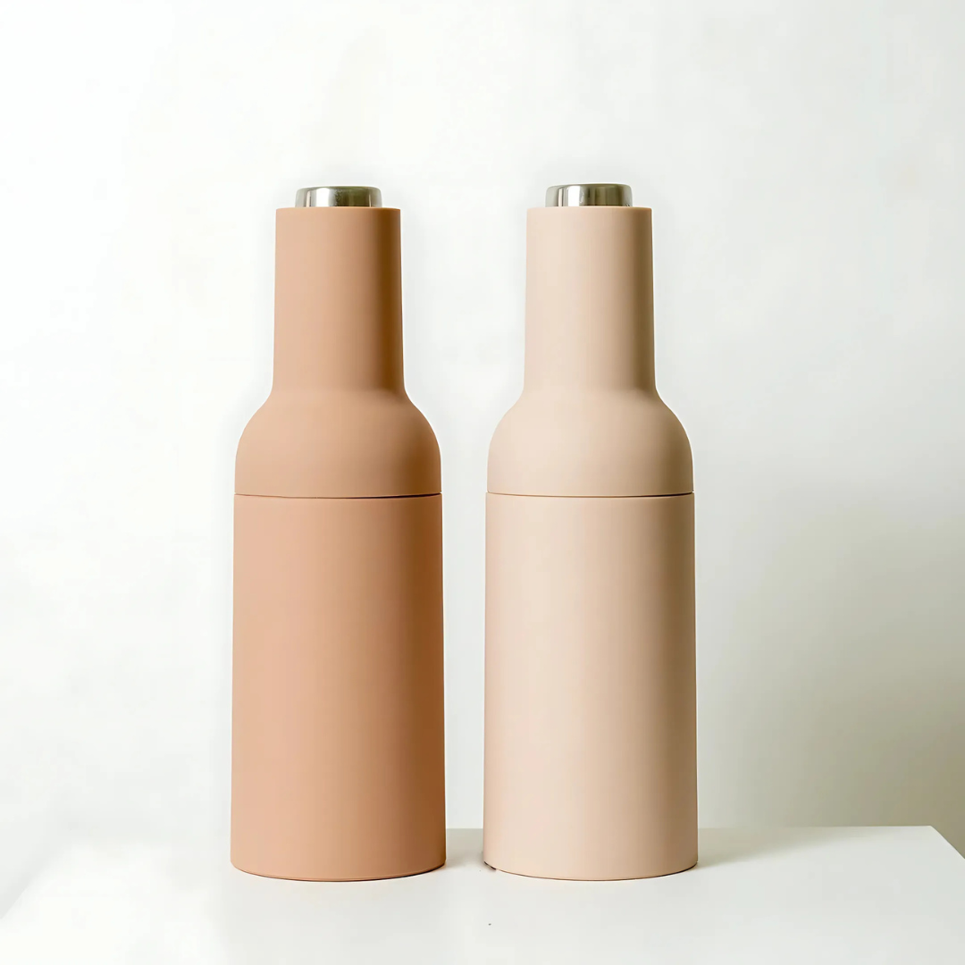 Sage & Cooper Thea Automatic Salt & Pepper Grinders - Beige & Caramel