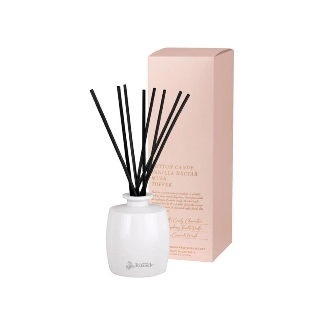 Urban Rituelle Cotton Candy, Vanilla Nectar, Musk, Toffee Fragrance Diffuser Set 220ml