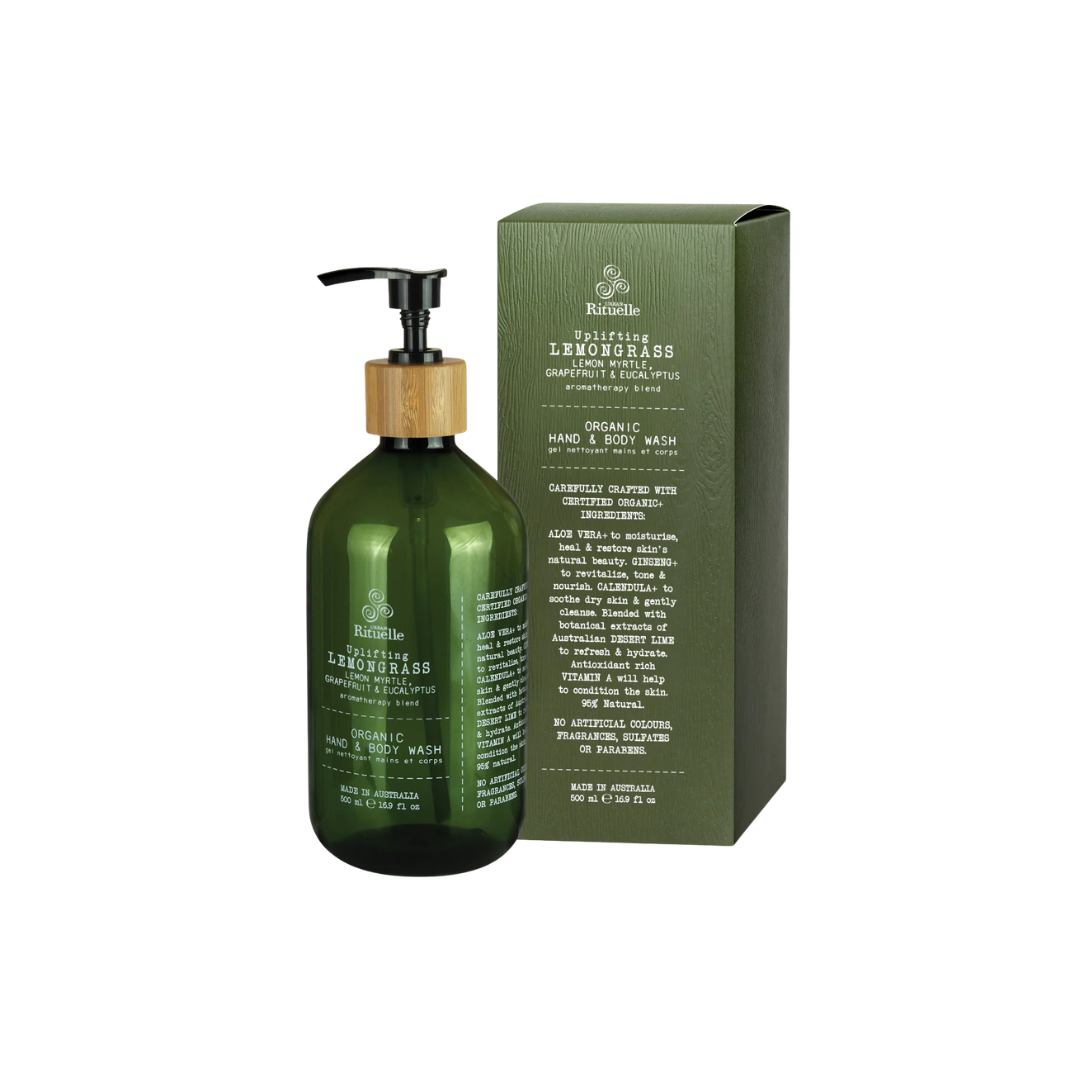 Urban Rituelle Organic Hand & Body Wash - Lemongrass, Lemon Myrtle, Grapefruit & Eucalyptus 500mL