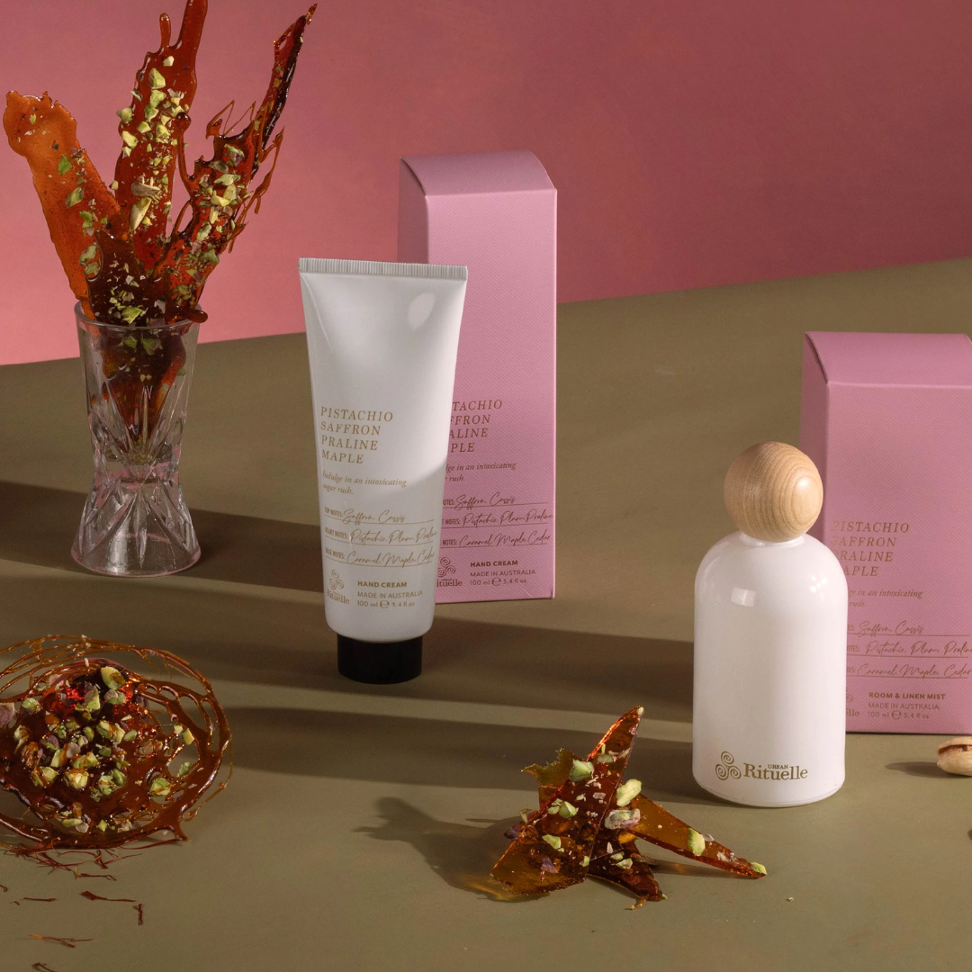 Urban Rituelle Pistachio, Saffron, Praline, Maple Room & Linen Mist 100mL