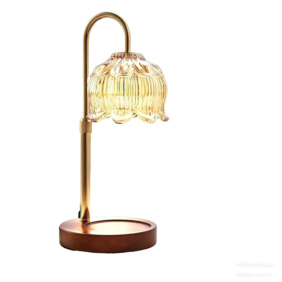 Walnut Candle Warmer Lamp with Timer & Dimmer